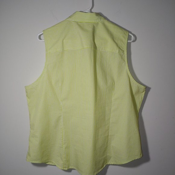 J.Crew Sleeveless button-up shirt in signature fit Size 2X Citrine Ivory - Picture 6 of 6